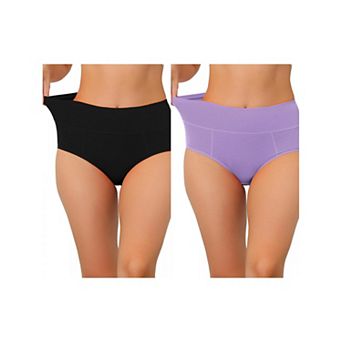 2 Packs Women's Cotton High Waist (available In Plus Size), Tummy Control Underwear Muti-color