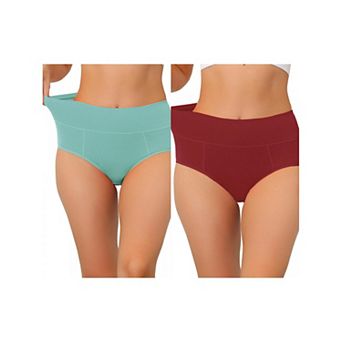 2 Packs Women's Cotton High Waist (available In Plus Size), Tummy Control Underwear Muti-color
