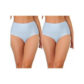 2 Packs Women's Tummy Control Traceless Hipster Underwear High-waisted Breathable Brief