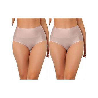 2 Packs Women's Tummy Control Traceless Hipster Underwear High-waisted Breathable Brief