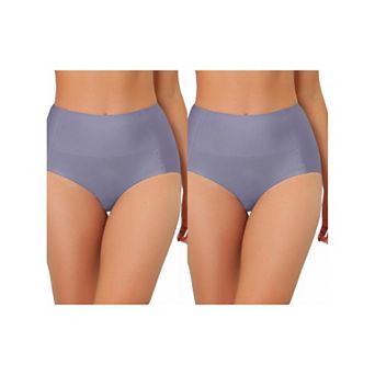 2 Packs Women's Tummy Control Traceless Hipster Underwear High-waisted Breathable Brief