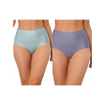 2 Packs Women's Tummy Control Traceless Hipster Underwear High-waisted Breathable Brief