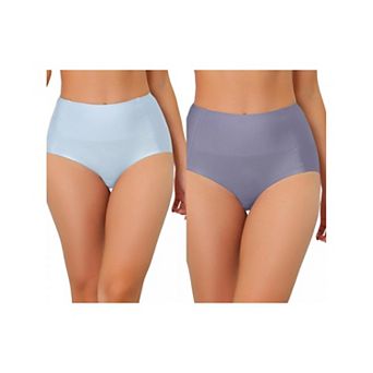 2 Packs Women's Tummy Control Traceless Hipster Underwear High-waisted Breathable Brief