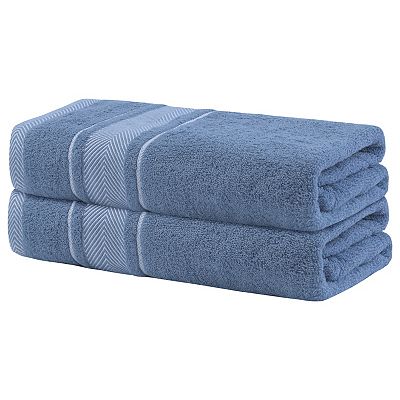 2 Pack Cotton Bath Towels Set Soft Absorbent Quick Dry Towels Bathroom Gym Spa Yoga