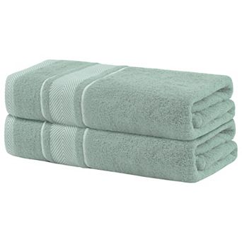 2 Pack Cotton Bath Towels Set Soft Absorbent Quick Dry Towels Bathroom Gym Spa Yoga