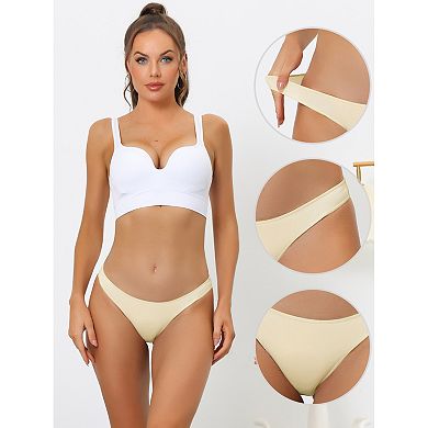 3 Packs Underwear For Women Low-rise Contract Color Bikini Sporty Sweat-absorbing Thongs