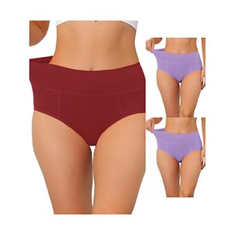 3 Packs Women's Cotton High Waist (available In Plus Size/muti-color), Tummy Control Underwear