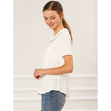 2 Packs Women's Vintage Sweet Doll Collar Button Down Soft Shirts