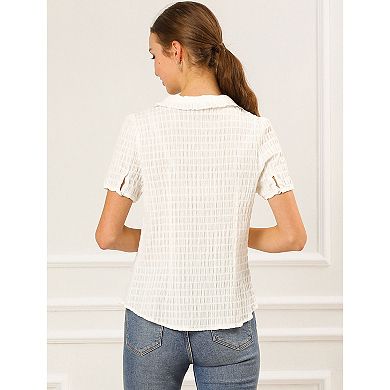 2 Packs Women's Vintage Sweet Doll Collar Button Down Soft Shirts