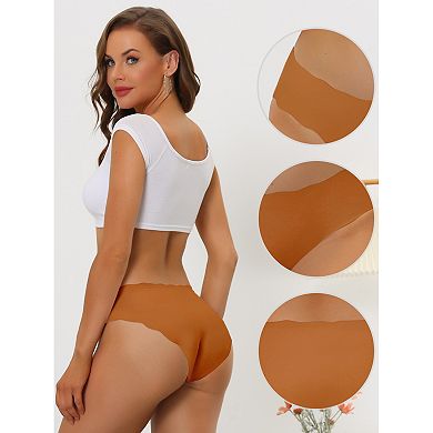 2 Packs Traceless Panties For Women No Show Stretch Solid Underwear Invisible Brief Muti-color