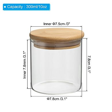 10 Oz 2 Pack Glass Kitchen Container Clear Food Storage Jar For Nuts Sugar Coffee Beans Spices
