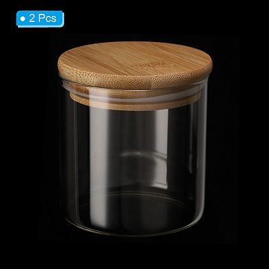 10 Oz 2 Pack Glass Kitchen Container Clear Food Storage Jar For Nuts Sugar Coffee Beans Spices