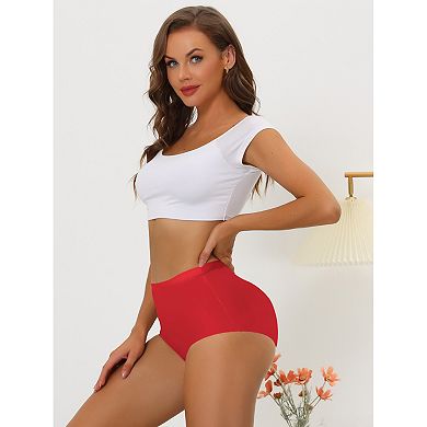 3 Packs Women's Elastic High-waisted Brief Breathable No Show Hipster Underwear