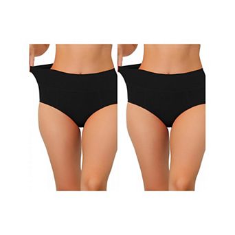 2 Packs Women's Cotton High Waist (available In Plus Size), Tummy Control Underwear