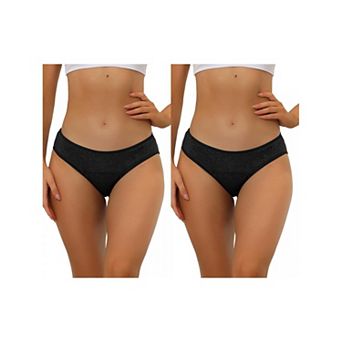 2 Packs Women's Underwear Mid-waisted Hipster Panties, Available In Plus Size