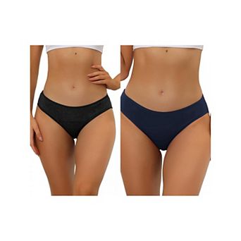 2 Packs Women's Underwear Mid-waisted Hipster Panties, Available In Plus Size