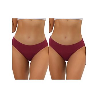 2 Packs Women's Underwear Mid-waisted Hipster Panties, Available In Plus Size