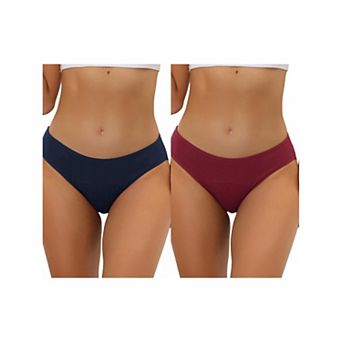 2 Packs Women's Underwear Mid-waisted Hipster Panties, Available In Plus Size