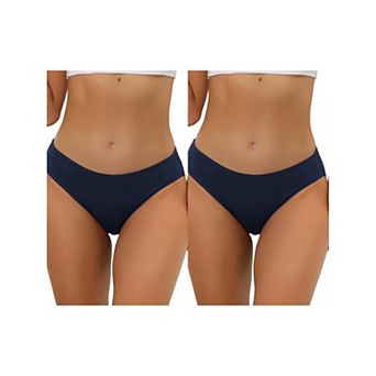 2 Packs Women's Underwear Mid-waisted Hipster Panties, Available In Plus Size