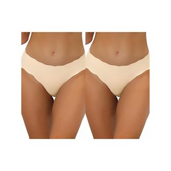 2 Packs Traceless Panties For Women No Show Stretch Solid Underwear Invisible Brief