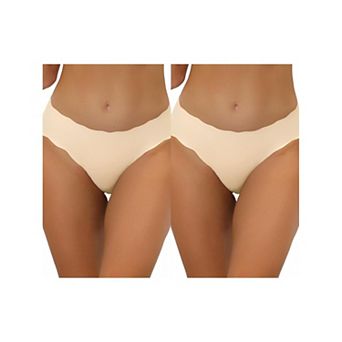 2 Packs Traceless Panties For Women No Show Stretch Solid Underwear Invisible Brief