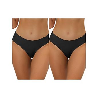 2 Packs Traceless Panties For Women No Show Stretch Solid Underwear Invisible Brief