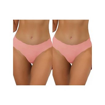 2 Packs Traceless Panties For Women No Show Stretch Solid Underwear Invisible Brief