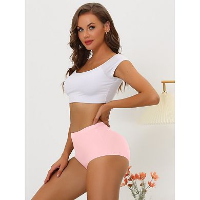 3 Packs Women's Elastic High-waisted Brief Breathable No Show Hipster Underwear Muti-color