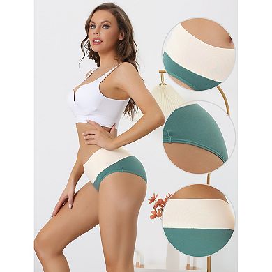 2 Packs High Waist Underwear For Women's Stretch Briefs Soft Underpants Tummy Control Panties
