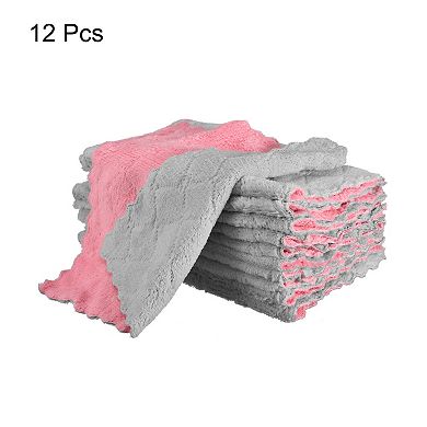 12 Pcs Kitchen Dish Cloths, 8.6" Coral Velvet Dish Towels