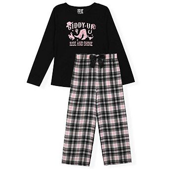 Sleep On It Girls 2 pc Woven Flannel Plaid Pajama Sets