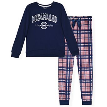 Sleep On It Girls 2 pc Woven Flannel Plaid Pajama Sets