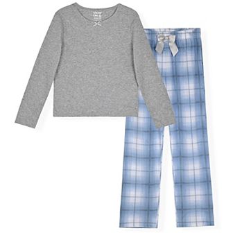 Sleep On It Girls 2 pc Woven Flannel Plaid Pajama Sets