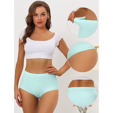 2 Packs Women's Elastic High-waisted Traceless Brief Breathable No Show Hipster Underwear