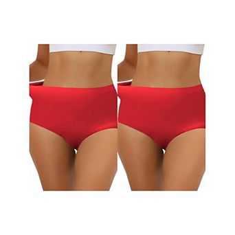 2 Packs Women's Elastic High-waisted Traceless Brief Breathable No Show Hipster Underwear