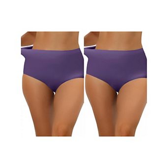 2 Packs Women's Elastic High-waisted Traceless Brief Breathable No Show Hipster Underwear