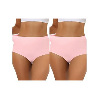 2 Packs Women's Elastic High-waisted Traceless Brief Breathable No Show Hipster Underwear