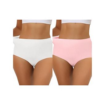 2 Packs Women's Elastic High-waisted Traceless Brief Breathable No Show Hipster Underwear