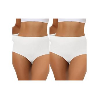 2 Packs Women's Elastic High-waisted Traceless Brief Breathable No Show Hipster Underwear