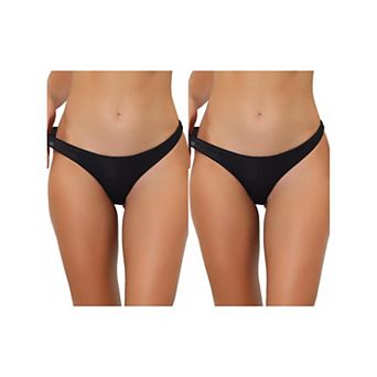 2 Packs Underwear For Women Low-waisted Contract Color Bikini Sporty Sweat-absorbing Thongs