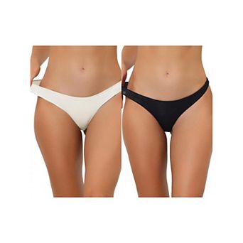 2 Packs Underwear For Women Low-waisted Contract Color Bikini Sporty Sweat-absorbing Thongs