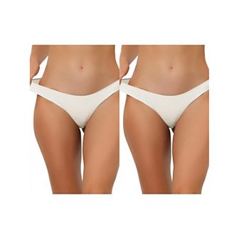 2 Packs Underwear For Women Low-waisted Contract Color Bikini Sporty Sweat-absorbing Thongs