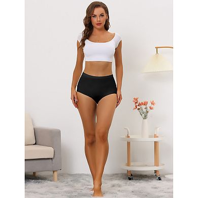 2 Packs Women's Elastic High-waisted Traceless Brief Breathable No Show Hipster Underwear Muti-color