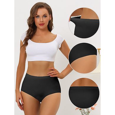 2 Packs Women's Elastic High-waisted Traceless Brief Breathable No Show Hipster Underwear Muti-color