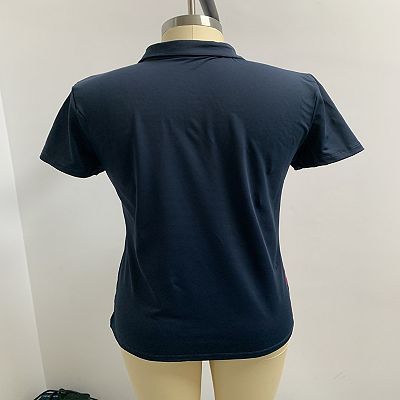 Women's Polo Shirt Short Sleeve Summer Print Top Light Sport