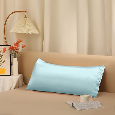 Sliky Satin Zippered Breathable Bedroom Pillowcases Eye Mask Set Of 2 20" X 40"