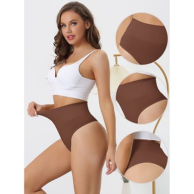 2 Packs Women's High-waisted Briefs Invisible Thong Stretchy Knickers Comfortable Underwear
