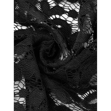 2 Packs Women's Tie Front Crop Cardigan Ruffled Hem Floral Lace Sheer Shrugs