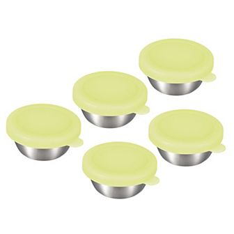 5 pc Salad Dressing Containers Set Condiment Container with Lids Leakproof