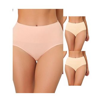 3 Packs Underwear For Women High Waist Shaping Tummy Control Panties Breathable Brief